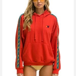 AVIATOR NATION BOLT STRIPE RELAXED PULLOVER HOODIE